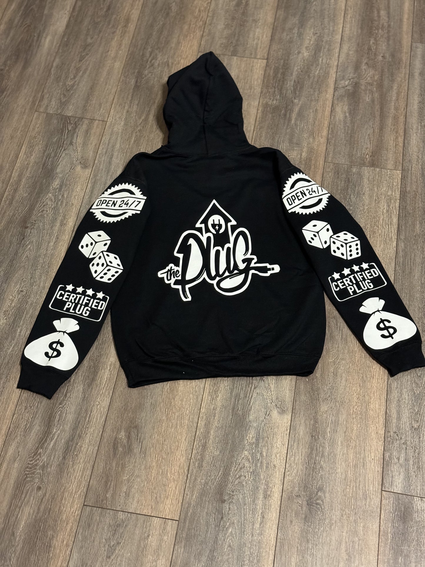 Black The Plug Hoodie