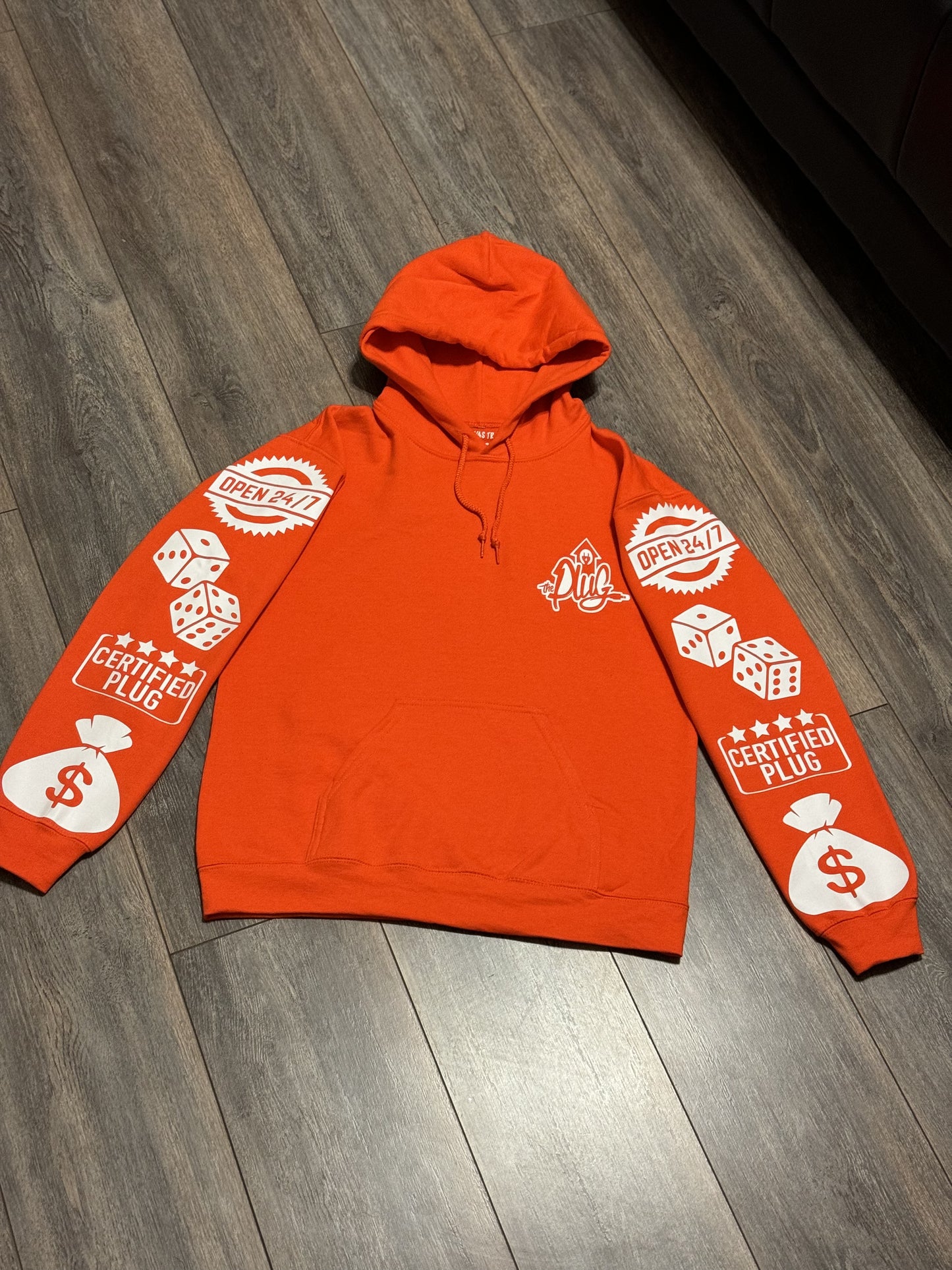 Orange The Plug Hoodie