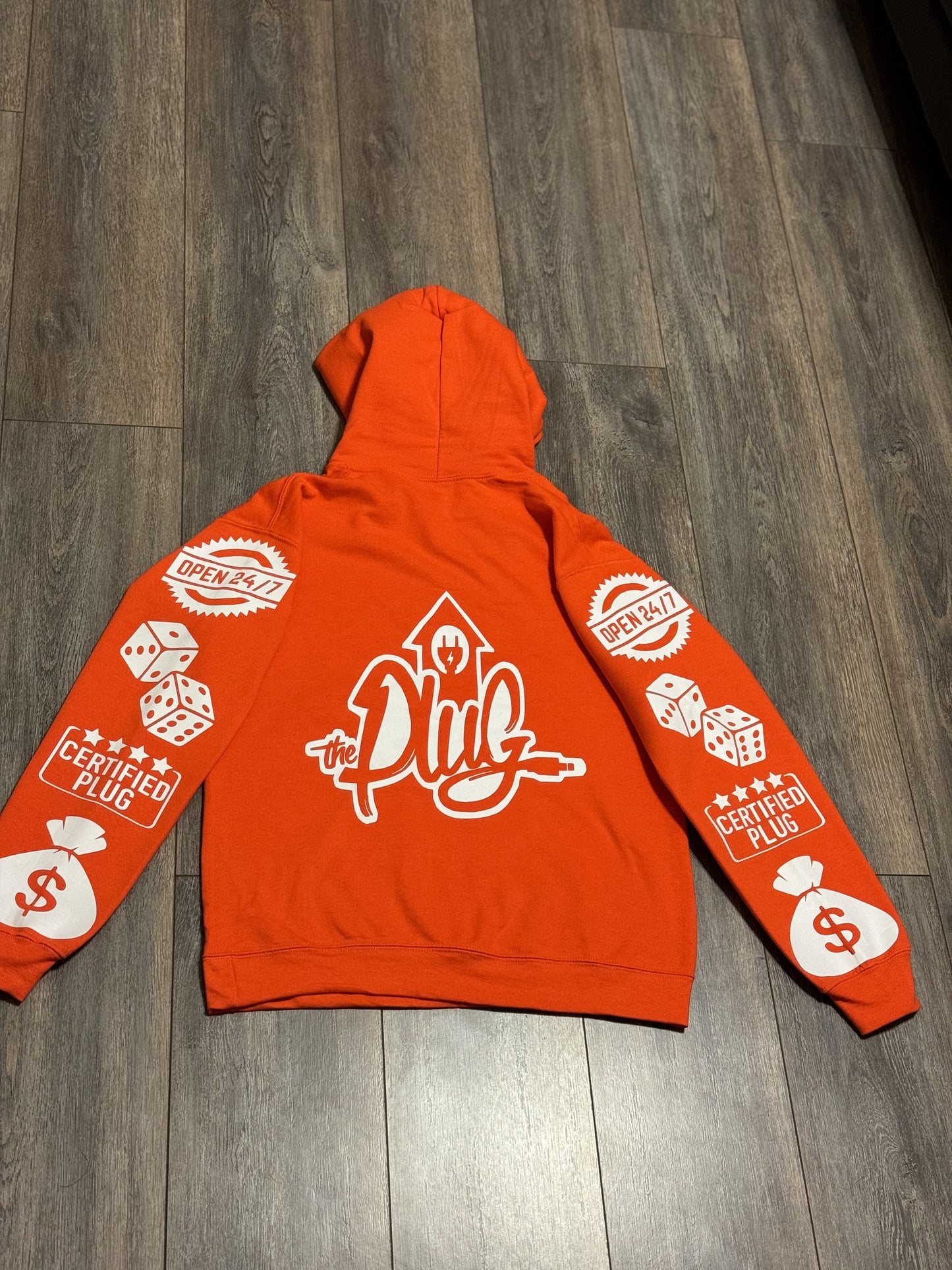 Orange The Plug Hoodie