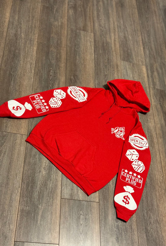 Red The Plug Hoodie